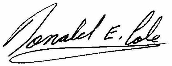 Bio signature donald e. cole